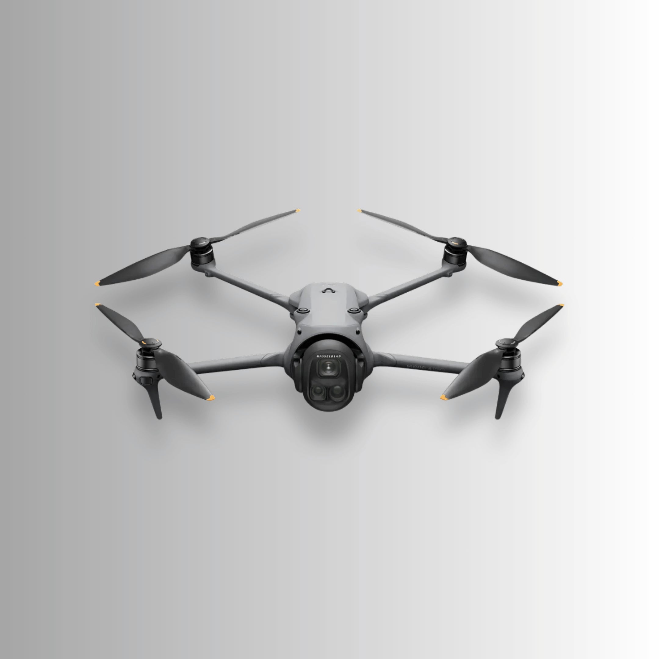 Gray dji mavic 4 pro camera drone on a gray background