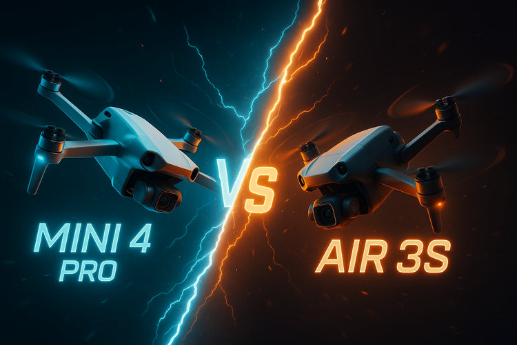 DJI Mini 4 pro drone clashing the dji air 3s drone in a cinematic theme