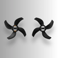 Two black DJI Avata 360 drone propellers on a light gray background