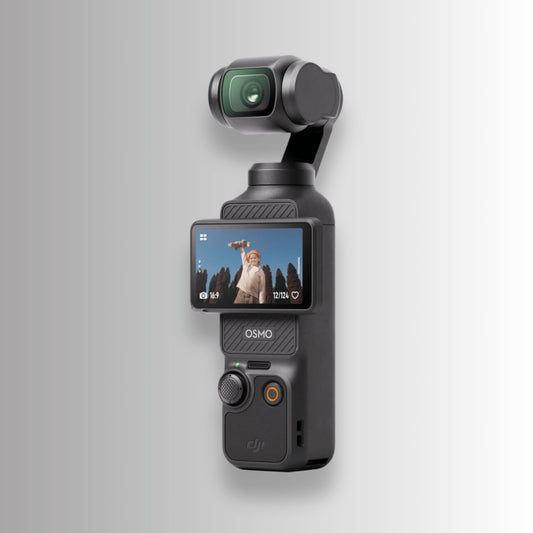 DJI Osmo Pocket 3 handheld gimbal camera with 1-inch CMOS sensor and rotating touchscreen