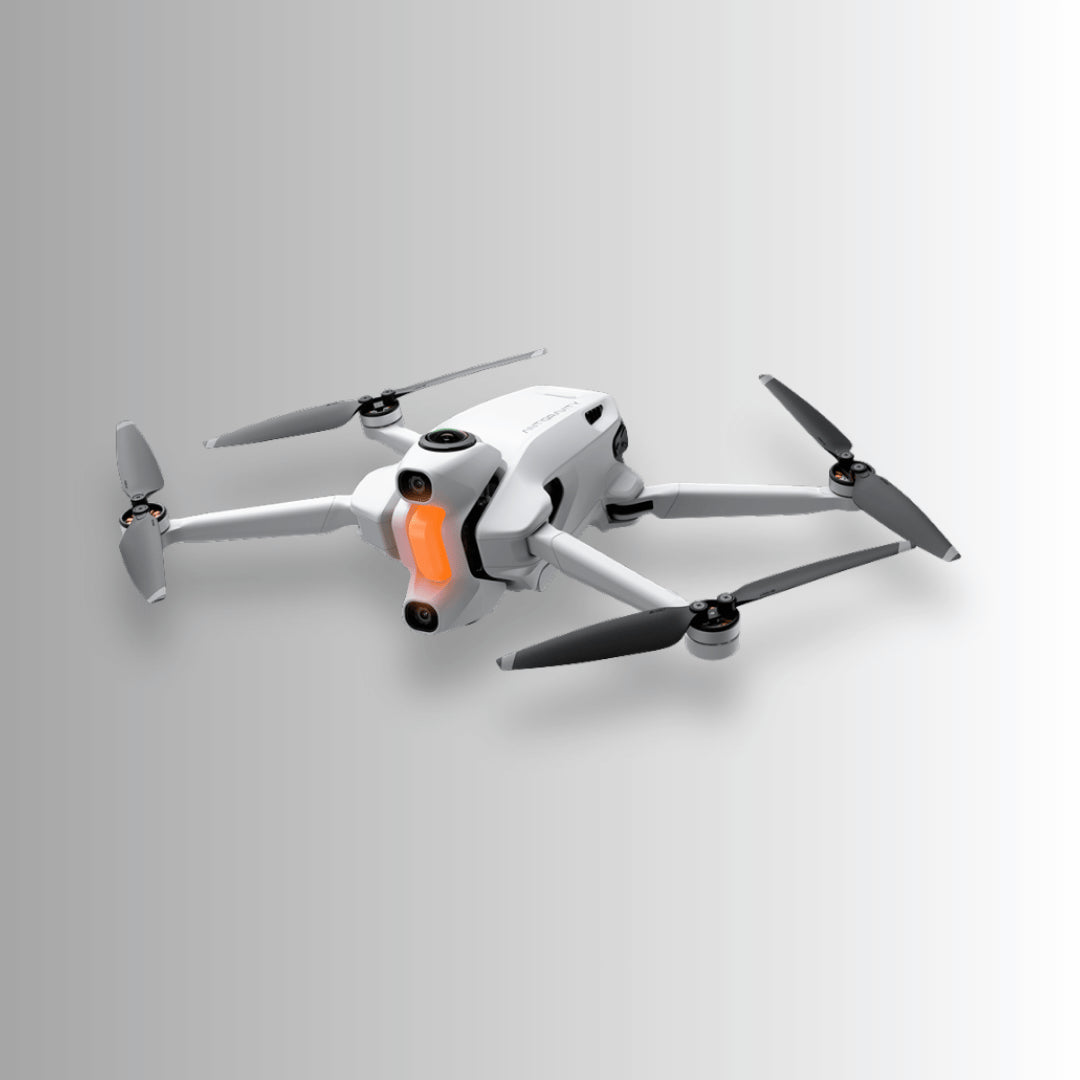 Antigravity A1 drone front angle showing compact foldable design and dual camera system