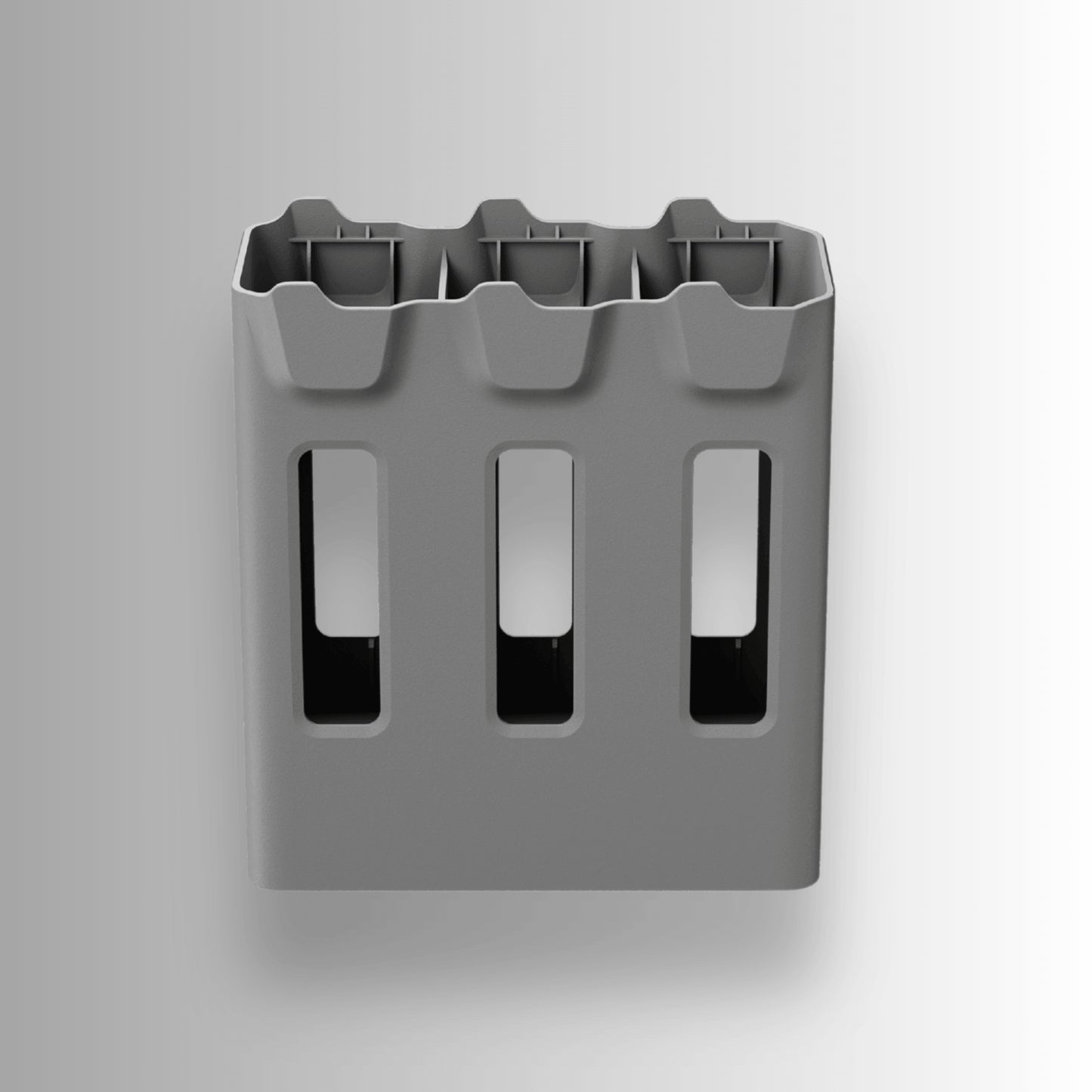 Grey two-way charging hub with multiple slots and a USB port for DJI Avata 360 on a white background