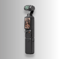 DJI Osmo Pocket 3 in protective cover showing rear grip texture and DJI branding