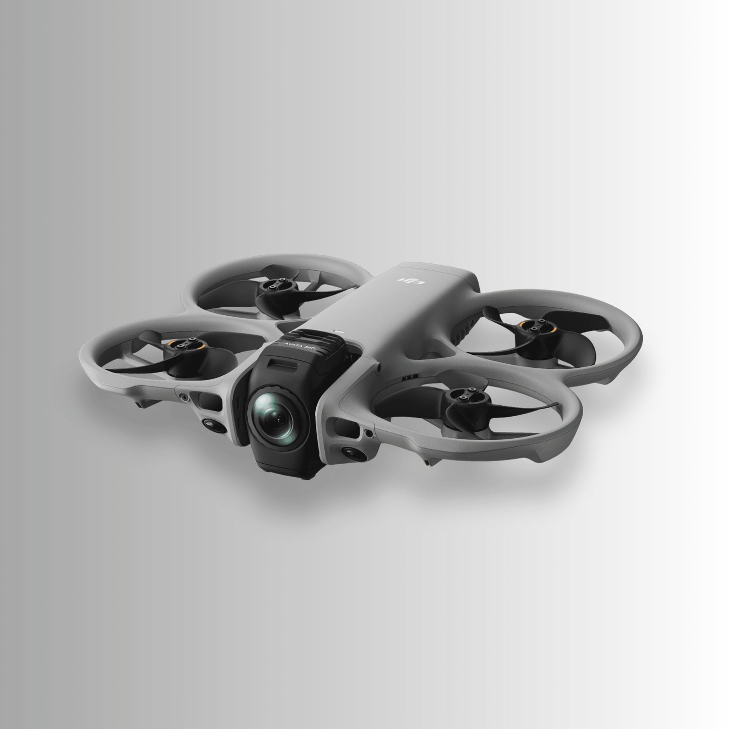 DJI Avata 360 drone with camera on a light gray background