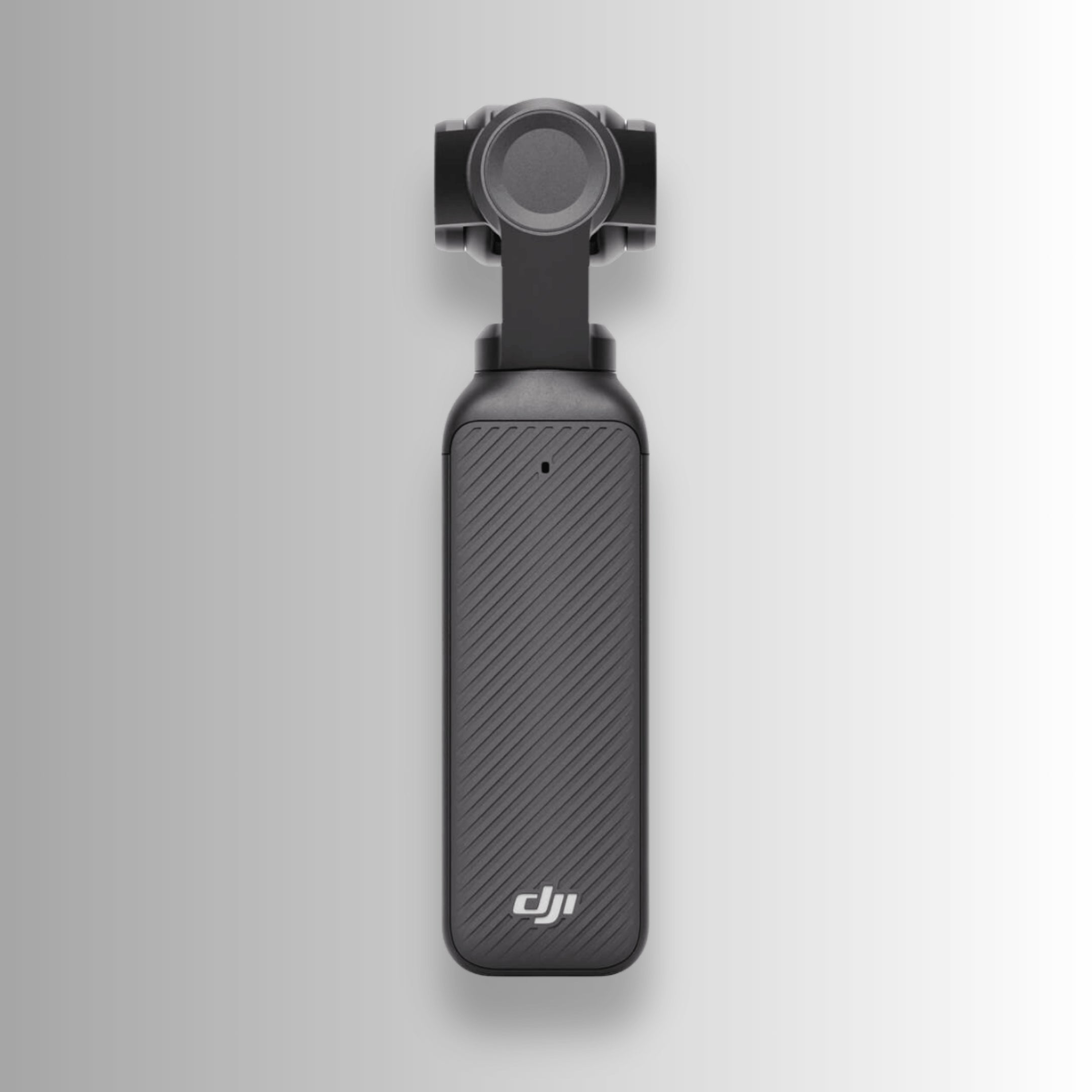 Rear view of DJI Osmo Pocket 3 showing textured grip and DJI branding