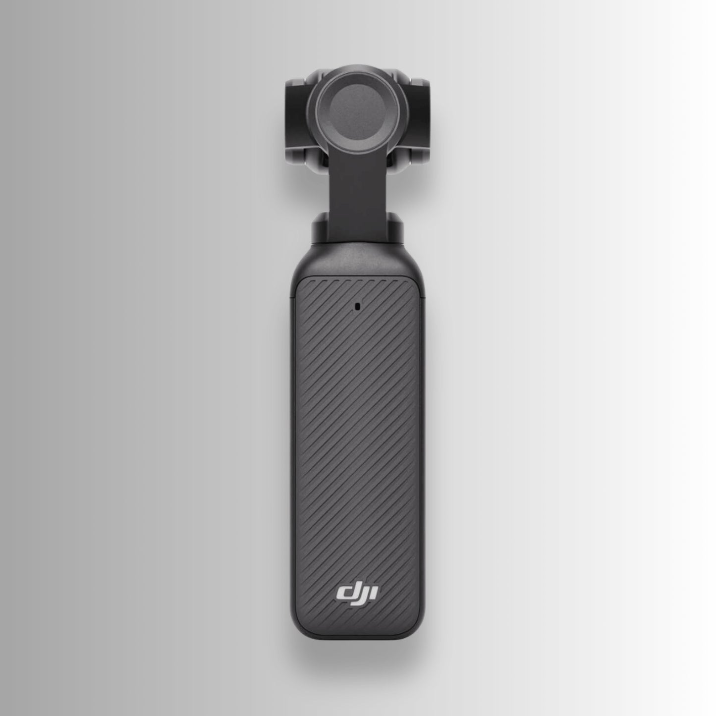 Rear view of DJI Osmo Pocket 3 showing textured grip and DJI branding