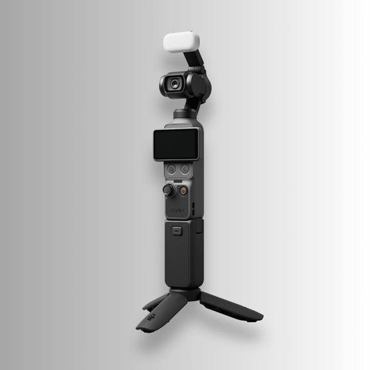 DJI Osmo Pocket 4 Creator Combo with built-in gimbal and display for creators, featuring DJI Osmo Pocket 4 specs.