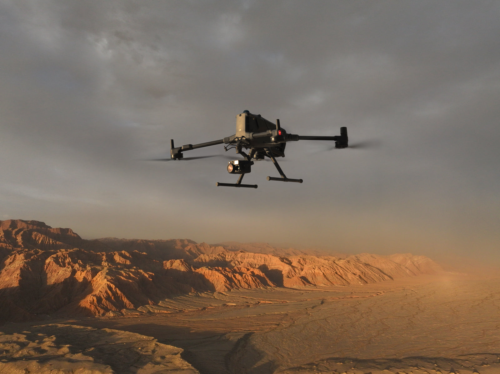 DJI Matrice 400 enterprise drone carrying a professional camera payload